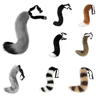 Anime Animal Tail Cosplay Costumes Props Cat Fox Plush