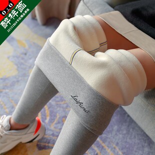 Women Pants Warm Winter Thick Velvet Legging Waist Black Leg