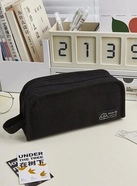 Ins Simplicity Pencil Case Solid Color White Black Canvas