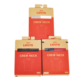 T恤 Levi 纯棉纯色圆领V领重磅黑白短袖 男士 余文乐 s李维斯打底衫