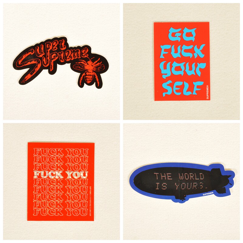 supreme文字贴纸笔记本行李箱手机装饰贴纸 box logo sticker sup
