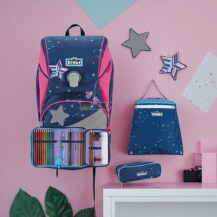 25新款 Alpha小学人体工学减负公主徽章书包 德国直邮20.5升Scout
