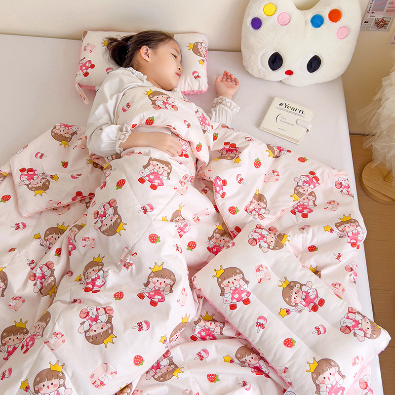 夏凉被纯棉全棉夏季儿童女孩女童薄被子学生可机洗幼儿园小空调被