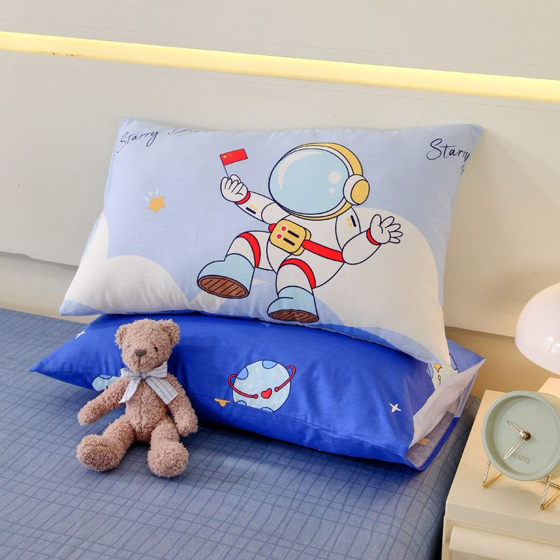 卡通宇航员太空人纯棉枕套一对装100全棉枕头套枕芯内胆套48x74cm