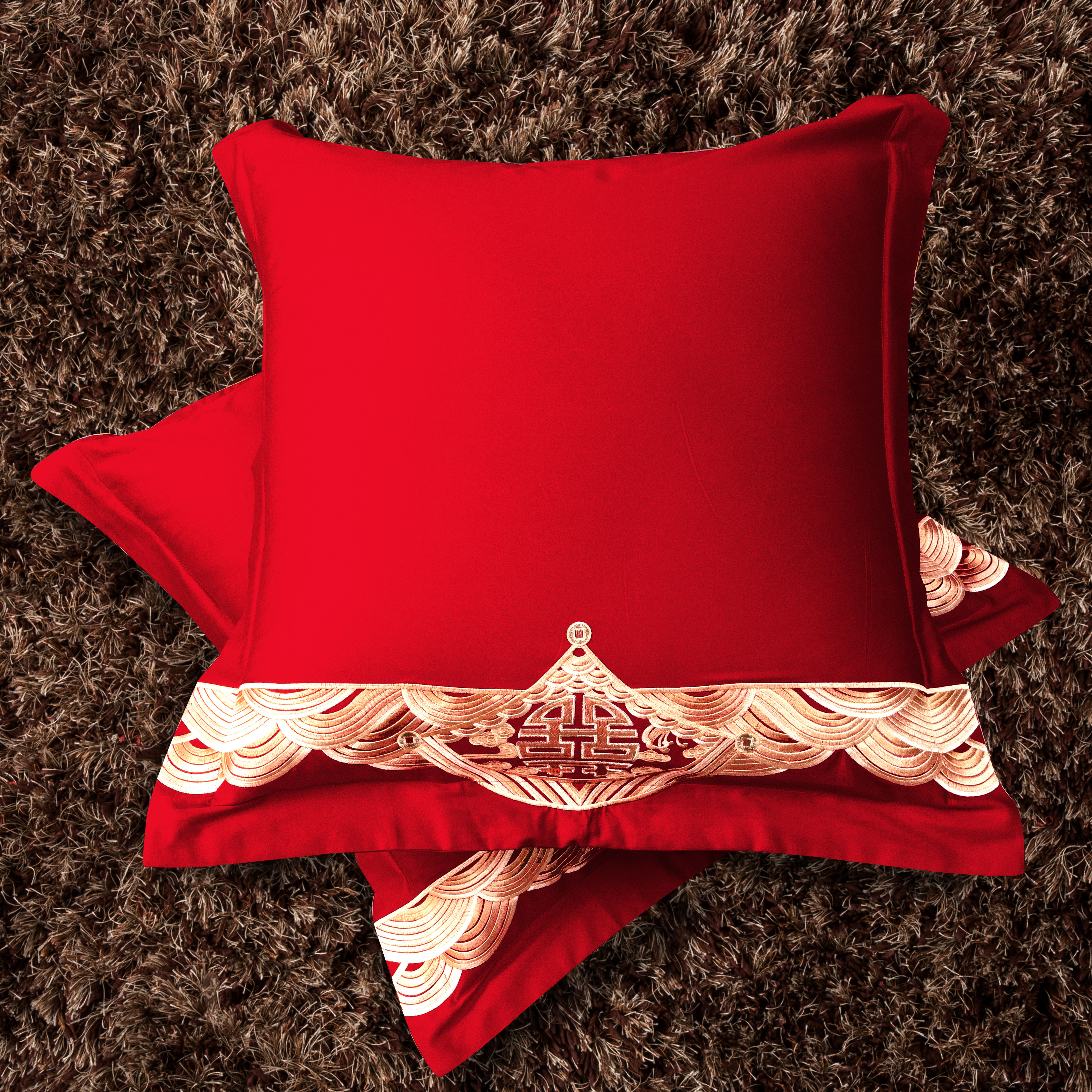 结婚靠垫大红色刺绣床上抱枕芯套婚庆房婚嫁礼喜庆头枕60*60一对,床上用品,床品配件,淘宝优惠券,粉丝福利购,淘宝优惠卷