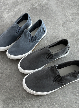 男款一脚蹬懒人套脚帆布鞋老北京布鞋透气渔夫鞋休闲防臭透气大码