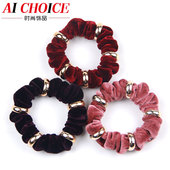 气质3件套韩国头绳发圈丝绒布女发绳扎头橡皮筋盘发女天鹅绒头饰