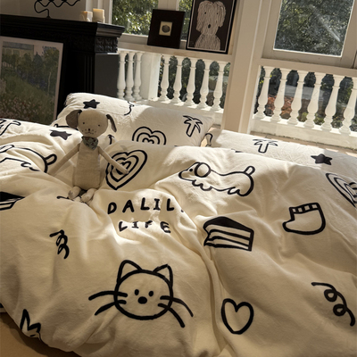 牛奶绒简笔画可爱涂鸦集四件套