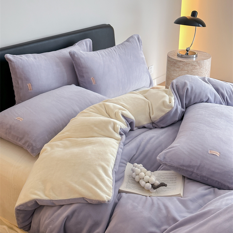 简约柔软复古熏衣紫色床上四件套