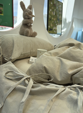 ins100s高支提花复古绿色雨季四件套1.5m1.8米全棉床单被套裸睡