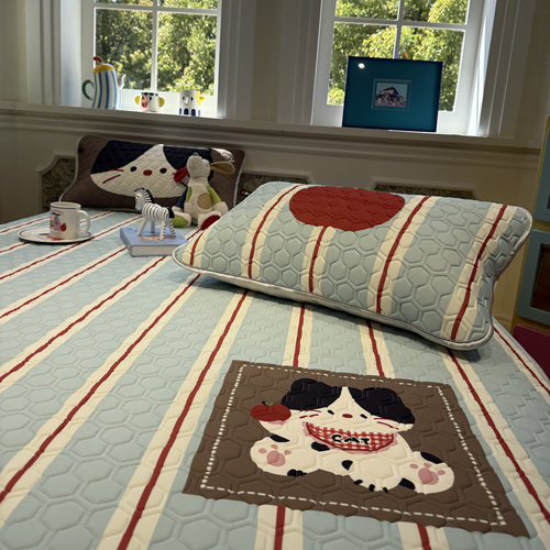 卡通苹果小猫乳胶席夏天空调席