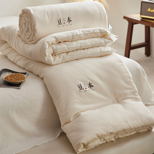 insA类全棉豆本豆大豆被夏被春秋被加厚秋冬被子母被被芯本白保暖