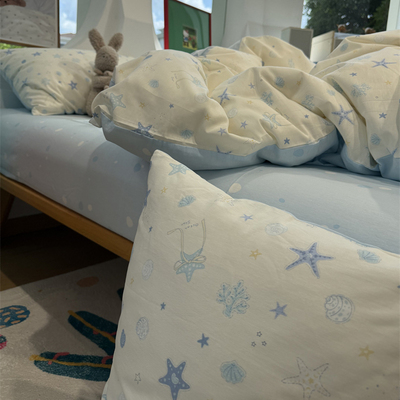 ins韩系小清新海星贝壳蓝四件套