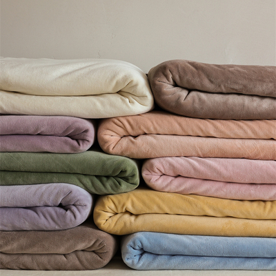 少女心纯色双拼牛奶绒单被套