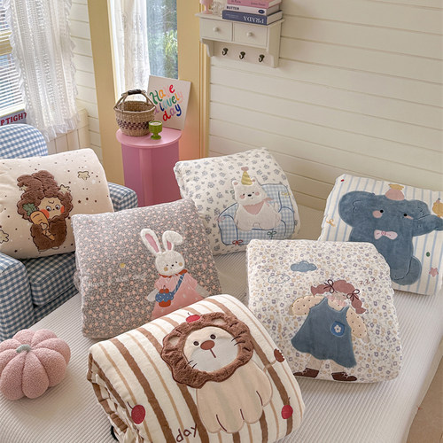 牛奶绒贴布绣单独冬被春秋被