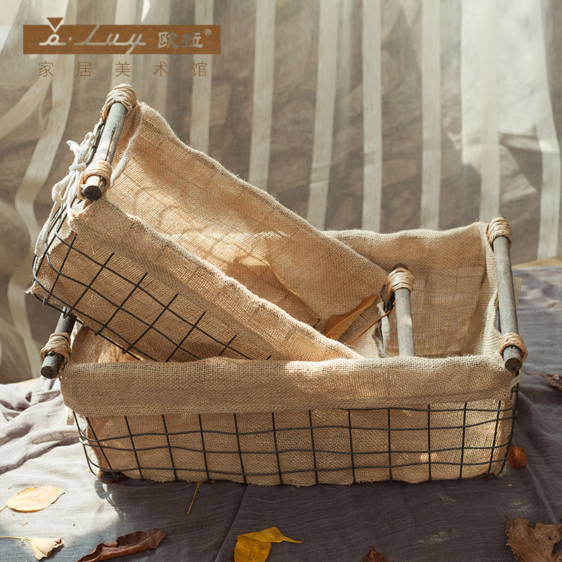 olvy Euler Iron art Storage basket Simplicity household Retro zakka Washable Storage basket Dirty clothes Storage basketsin the Storage consolidation , Home Storage appliances , Storage Basket , Laundry basket  category - from Buy2taobao.com to provide professional Taobao agent buy service