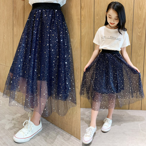 女童裙子夏天薄款洋气时尚亮片