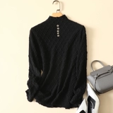 Приятный телу весенний трикотажный свитер, высокий воротник, 2024 года, в западном стиле