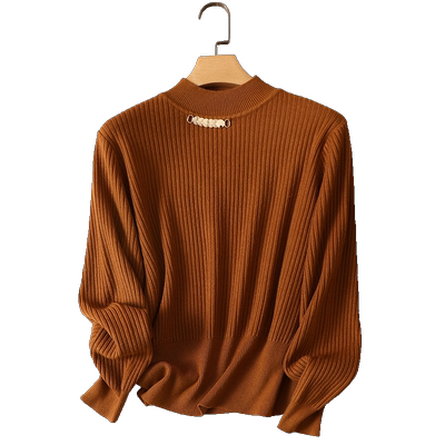 恋妃秀半高领大码宽松针织毛衣女