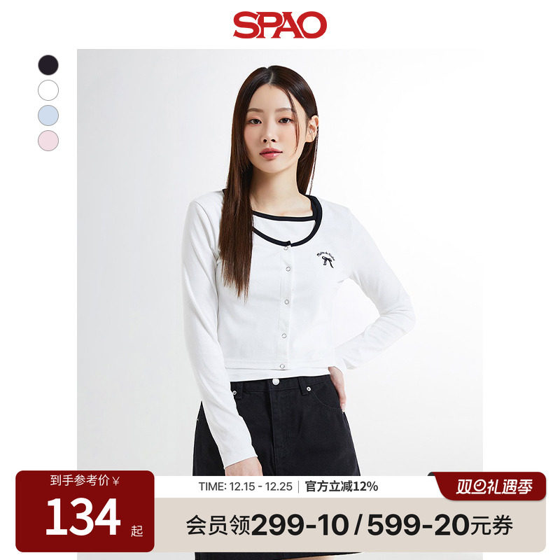 SPAO秋新品小熊Woodie女士T恤