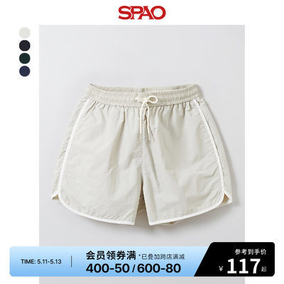 SPAO韩国同款2024年夏季新款女士时尚休闲运动撞色短裤SPTHE37G52