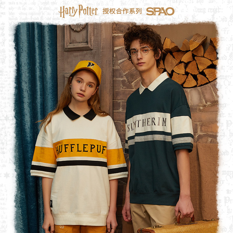 SPAO哈利波特POLO短袖卫衣T恤男女同款SPMWA23D01/SPMWA36D01
