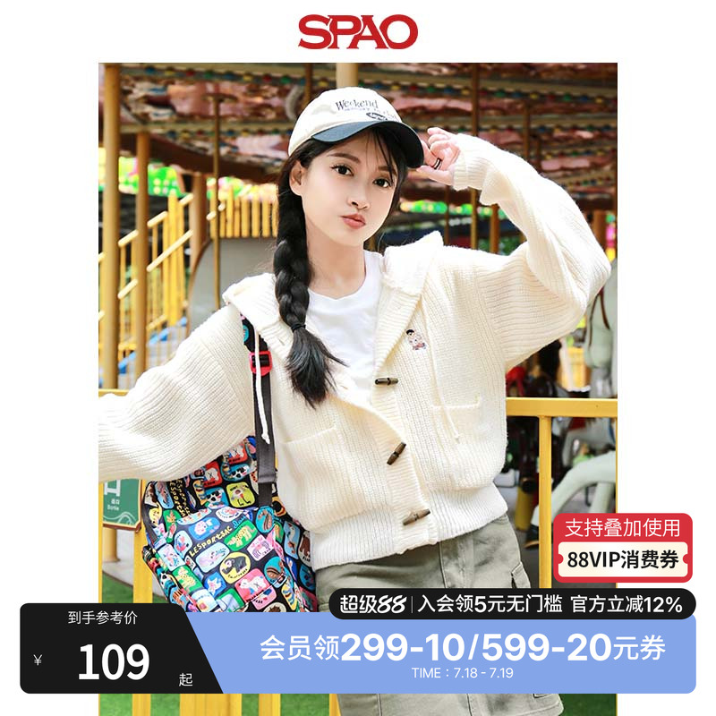 SPAO秋新品女士小熊Woodie毛衣