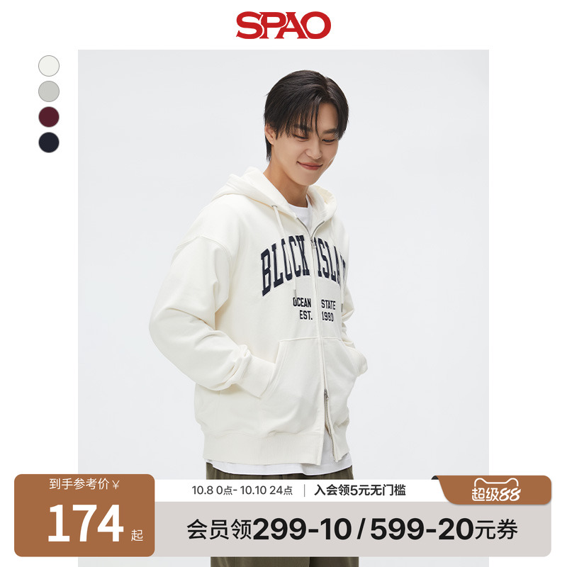 SPAO春季新品时尚印花宽松卫衣