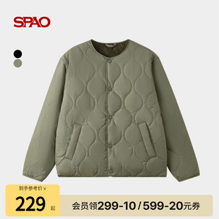 男女休闲内搭外穿菱形棉服外套 新品 SPAO韩国同款 25年冬季