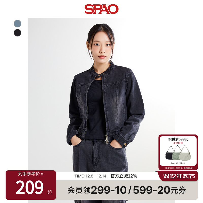 SPAO秋新品女士气质牛仔外套