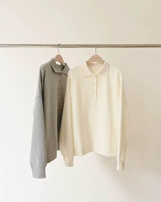 ounce翻领舒适长袖卫衣女2025秋季新款韩国东大门休闲宽松polo领