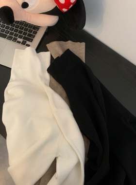 Viiwen秋冬bi囤单品 软糯百搭基础色半高领/高领显瘦纸片人打底衫