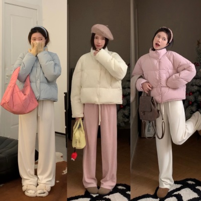 韩版小奶包短款保暖立领羽绒服