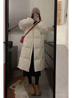 viiwen奶油包包韩系中长款白鸭绒羽绒服女冬高级感超好看双旦外套
