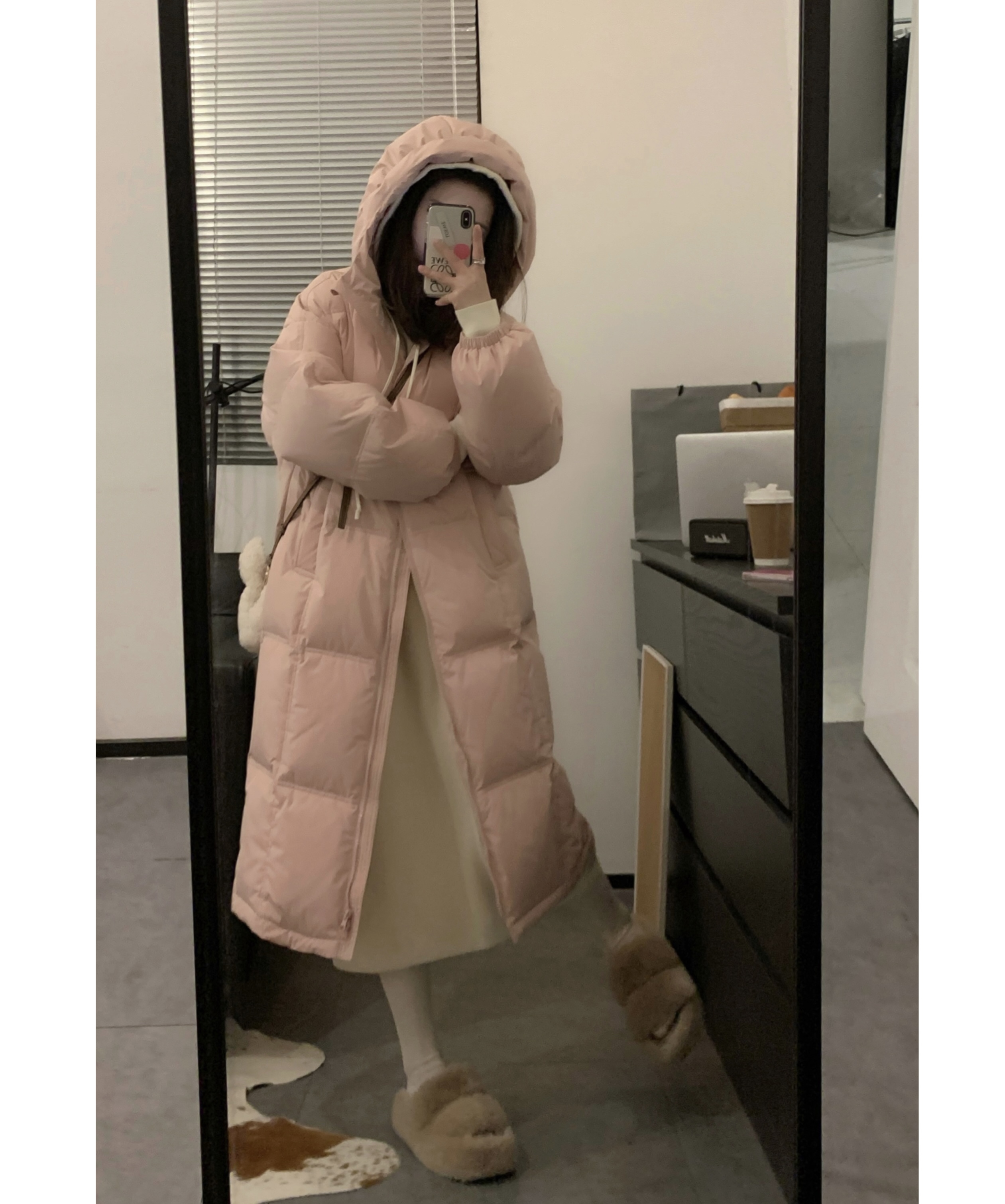 Viiwen可爱连帽韩系温柔羽绒服