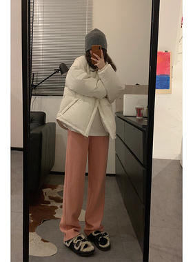 viiwen 冬季bi入 百搭白色白鸭绒显瘦保暖短款灰色面包羽绒服女