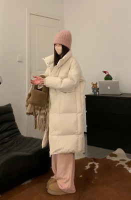 行走的大被子立领加厚长款羽绒服