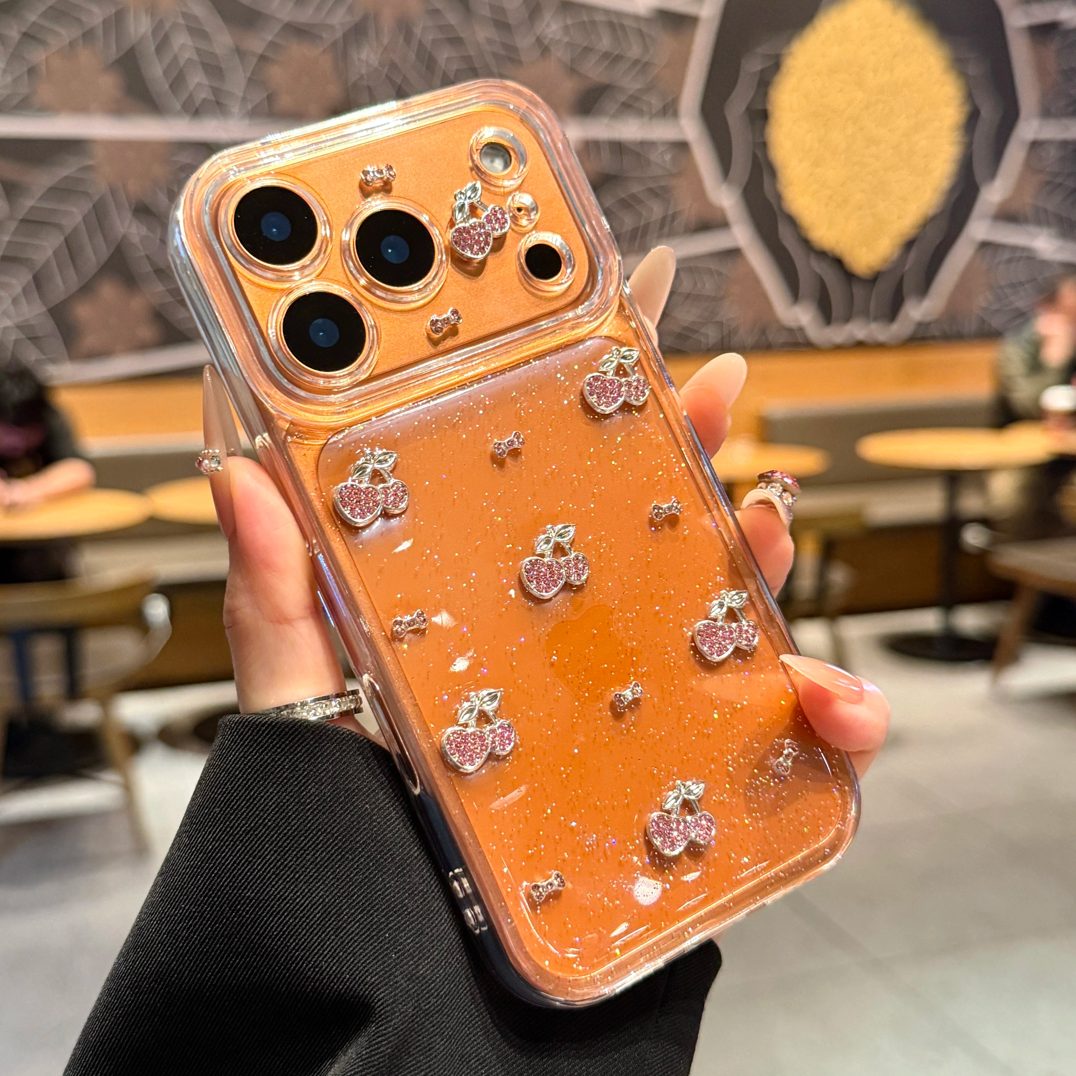 适用苹果17promax手机壳新款iphone17pro闪粉樱桃16保护套透明13高级感小众14全包防摔15pm超薄16pro网红爆款