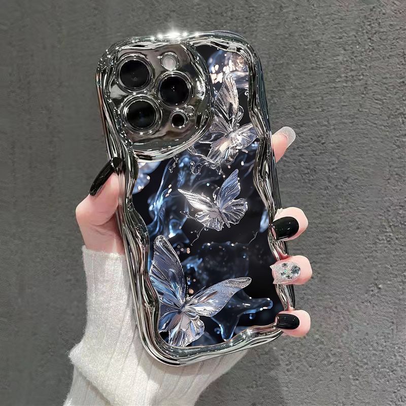 酷图适用苹果16手机壳ins梦幻蝴蝶iphone15promax保护套小众plus高级感镜面14pro网红新款13超仙防摔12女11软