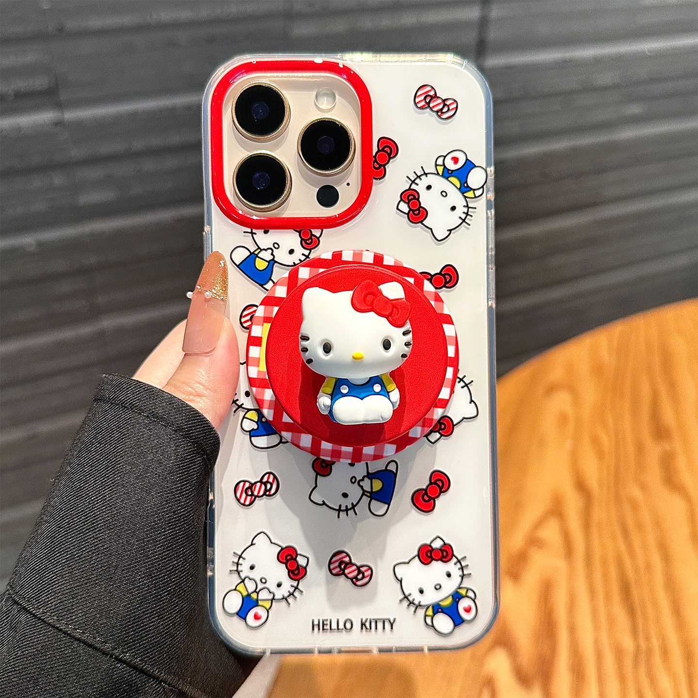 三丽鸥可爱kitty少女款甜美适用苹果16promax手机壳新款带支架iphone15pro卡通14保护套网红13全包防摔16网红