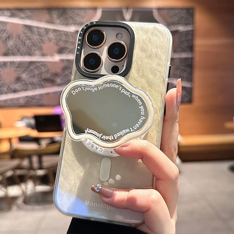 酷图超仙镜面镜子磁吸支架适用苹果16promax手机壳iPhone15Pro创意新款14情侣13Pro全包防摔16创意女款