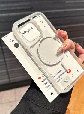酷图透明细圈磁吸适用16promax白色新款苹果手机壳iPhone15pro简约防摔14PM肤感超薄13全包ip12保护套11高级