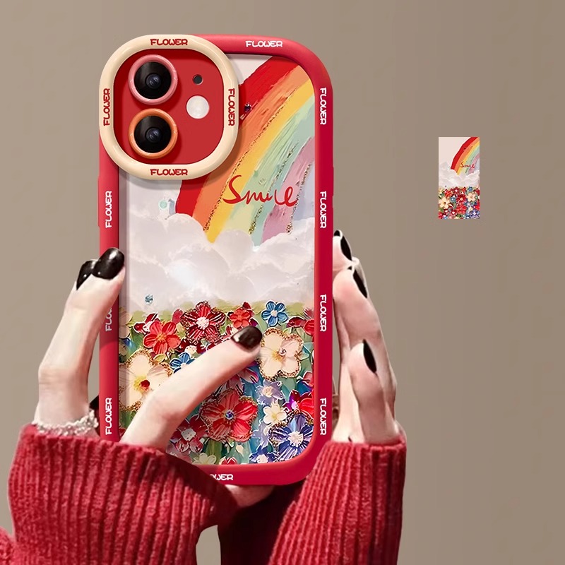 新款彩虹花朵适用苹果系列手机壳