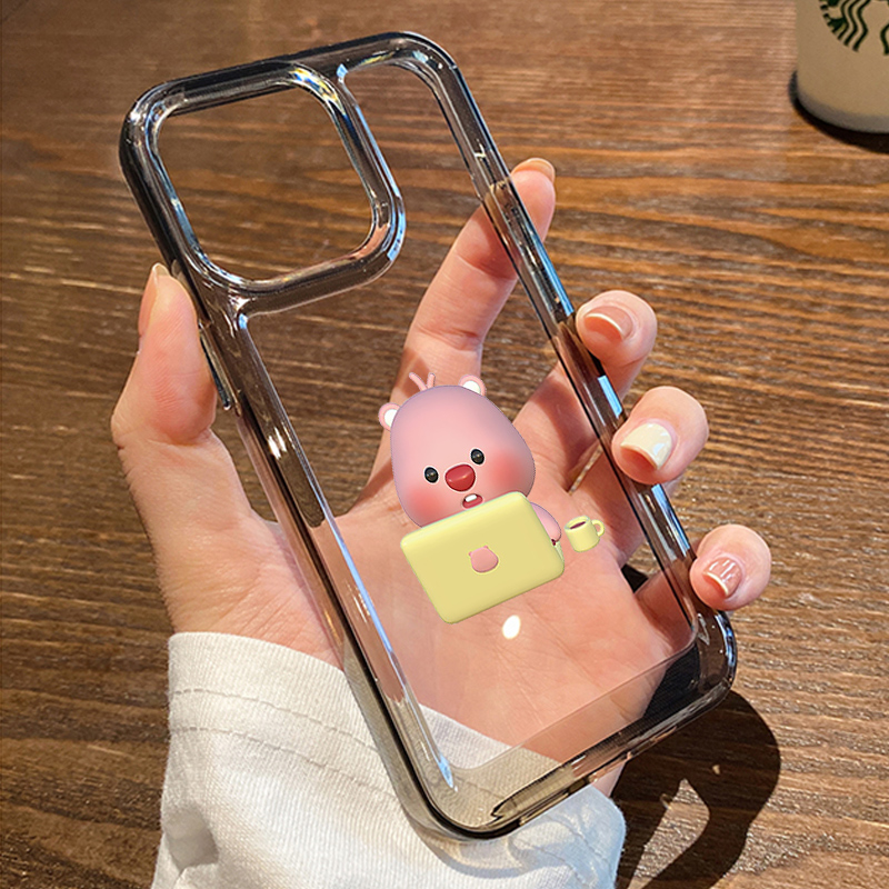 玩电脑的loopy卡通可爱