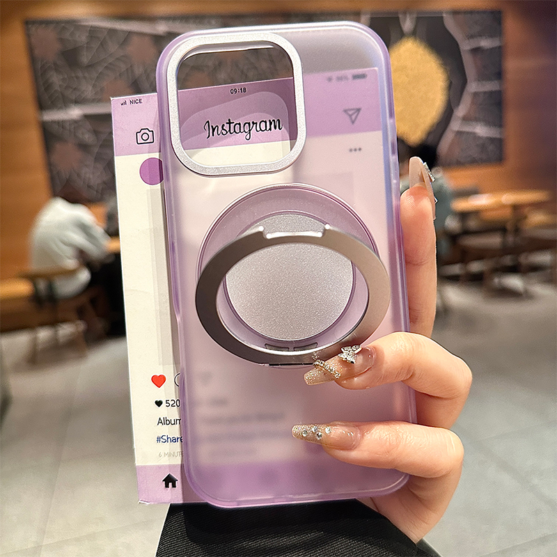 酷图适用苹果15promax手机壳磁吸360支架新款iphone16Pro保护套创意全包防摔13高级感男女超薄14Pro磨砂紫16