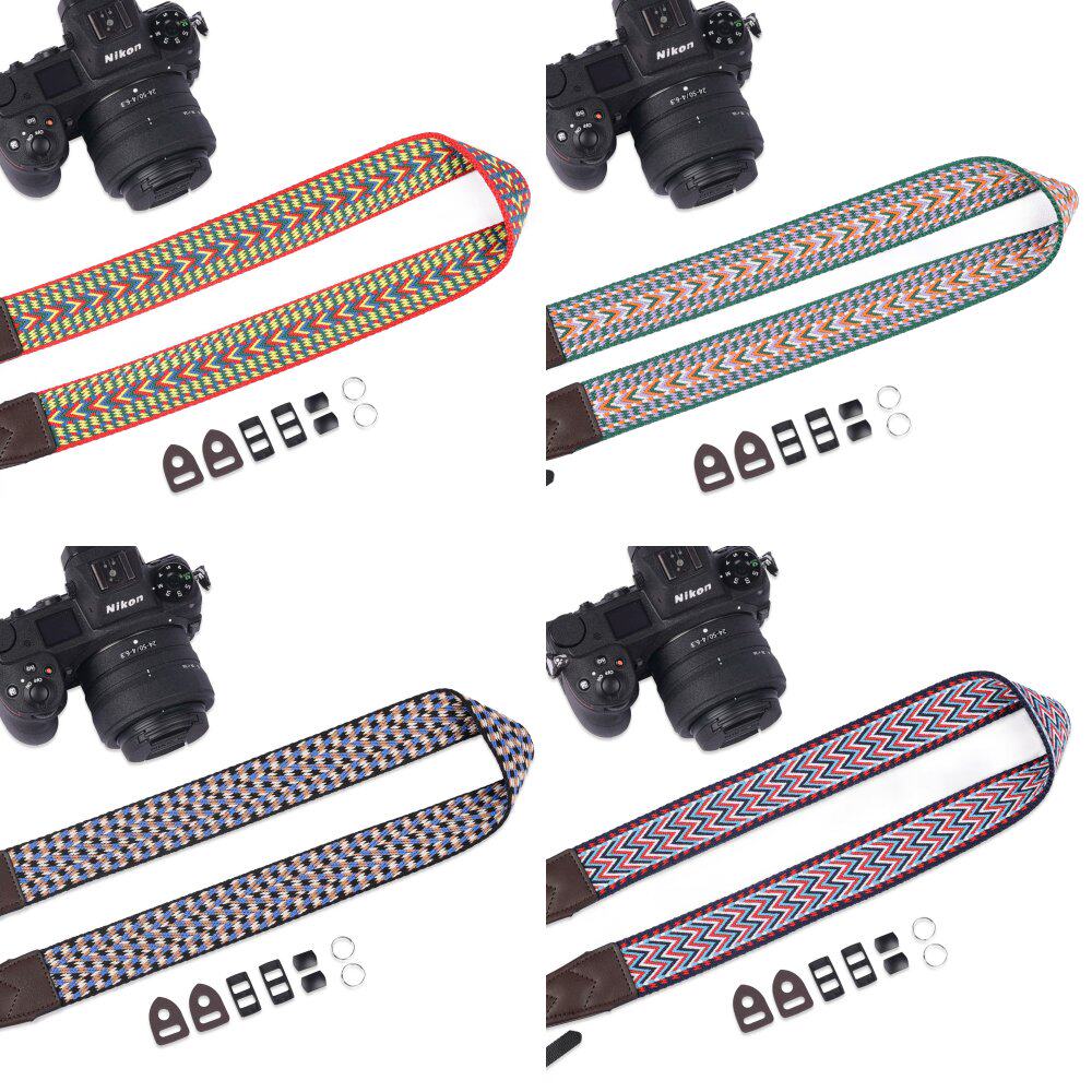 背包客Z20民族风炫彩相机T0208肩带专业摄影棉织背带复古简约织带