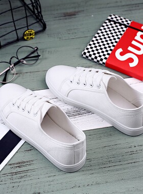 学生低帮文艺小白鞋百搭白色帆布鞋女纯色透气新款老北京工作布鞋