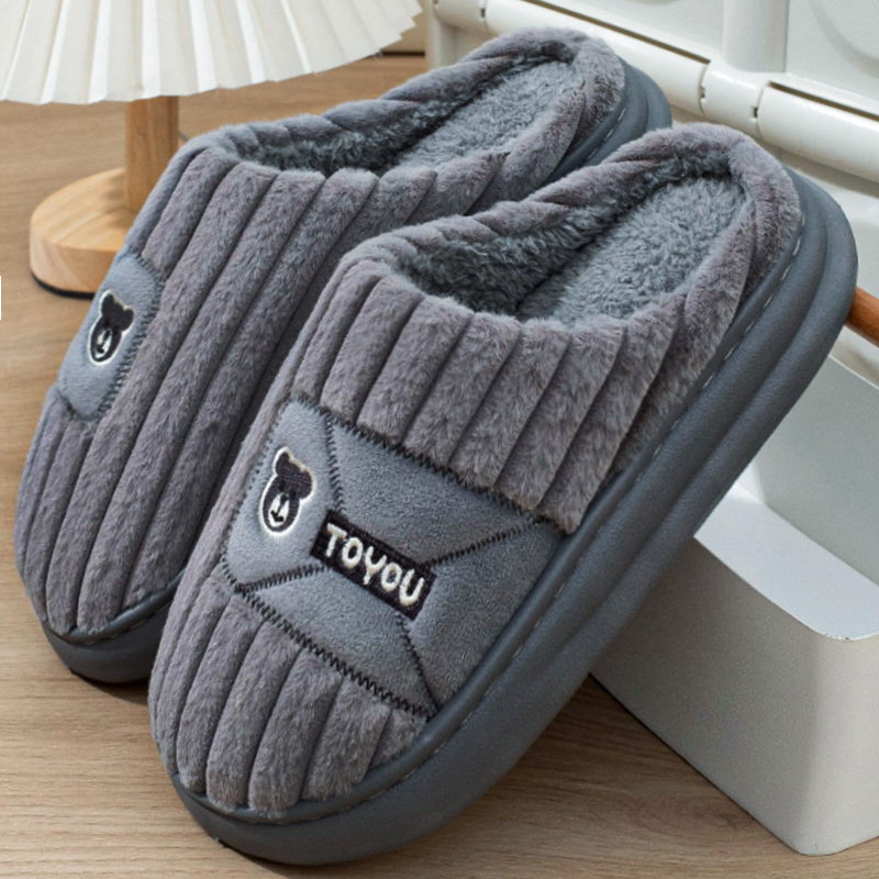 新款2025棉拖鞋男女冬季加绒家用厚底防滑棉鞋居家居外穿情侣保暖