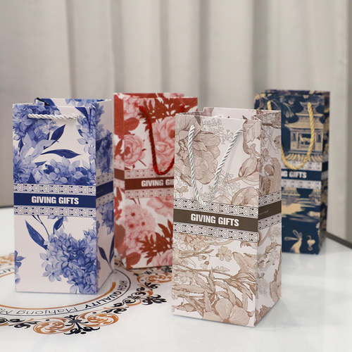 青花瓷中国风礼品袋水杯纸袋