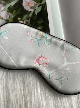 包邮气质双面100%桑蚕丝无痕遮光睡眠真丝眼罩 印花眼罩 女